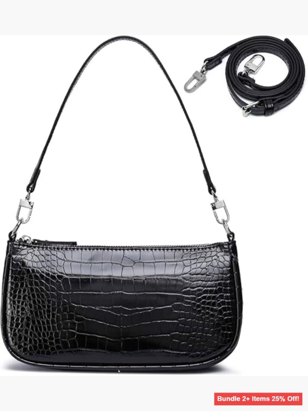 PU Leather Shoulder Bag Clutch Crossbody Y2K 90s Purse Small Handbag